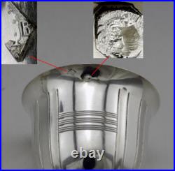 Art déco ancien Coquetier En Argent Massif poinçon Minerve 1er titre