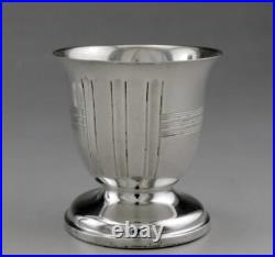 Art déco ancien Coquetier En Argent Massif poinçon Minerve 1er titre
