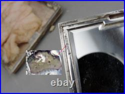 Art déco poudrier en argent massif poinçon minerve 1er poids 174 G