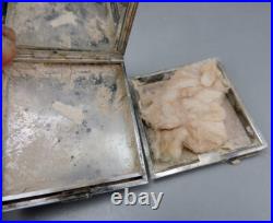 Art déco poudrier en argent massif poinçon minerve 1er poids 174 G