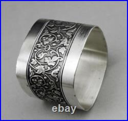 Art nouveau rond de serviette en argent massif poinçon suisse vers 1900