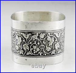 Art nouveau rond de serviette en argent massif poinçon suisse vers 1900