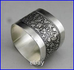 Art nouveau rond de serviette en argent massif poinçon suisse vers 1900