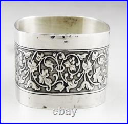 Art nouveau rond de serviette en argent massif poinçon suisse vers 1900