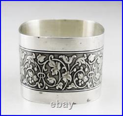 Art nouveau rond de serviette en argent massif poinçon suisse vers 1900