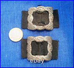 B20 Paire Boucle Chaussure Escarpin Argent Massif 18eme 1787 Superbe Poinçon