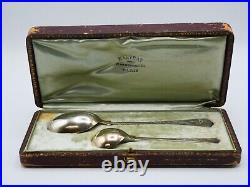 BELLE CUILLERE A COMPOTE et CREME EN ARGENT MASSIF POINCON MINERVE COFFRET
