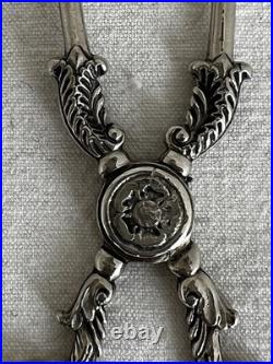-BELLE PINCE A SUCRE FORME CISEAUX en ARGENT MASSIF XIXe poinçon MINERVE