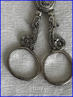 -BELLE PINCE A SUCRE FORME CISEAUX en ARGENT MASSIF XIXe poinçon MINERVE