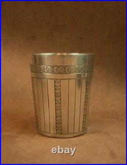 BELLE TIMBALE en ARGENT MASSIF ART DECO DECOR DE ROSES POINCON MINERVE