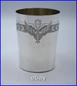 BELLE TIMBALE en ARGENT MASSIF POINCON MINERVE 1 ER TITRE DECOR AILES