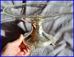 BOULENGER Coupe, centre de table argent massif poinçon Minerve & cristal taillé