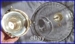 BOULENGER Coupe, centre de table argent massif poinçon Minerve & cristal taillé