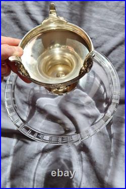 BOULENGER Coupe, centre de table argent massif poinçon Minerve & cristal taillé