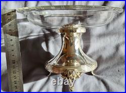 BOULENGER Coupe, centre de table argent massif poinçon Minerve & cristal taillé