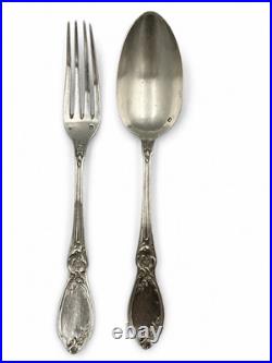 BOULENGER un couvert chiffré en ARGENT MASSIF poinçon monogramme MINERVE 95grs