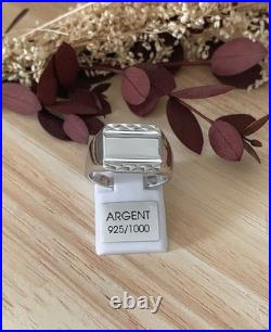 Bague Chevalière Argent Massif 925/1000 Rhodié, Poinçonné Tailles Choix 52 à 70