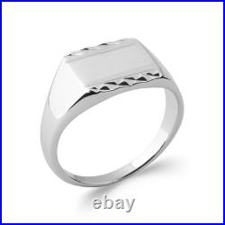 Bague Chevalière Argent Massif 925/1000 Rhodié, Poinçonné Tailles Choix 52 à 70