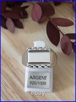 Bague Chevalière Argent Massif 925/1000 Rhodié, Poinçonné Tailles Choix 52 à 70