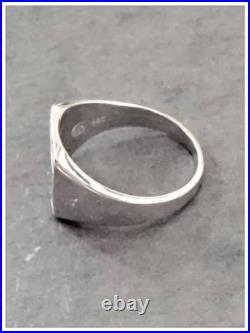 Bague Chevalière Argent Massif 925/1000 Rhodié, Poinçonné Tailles Choix 52 à 70