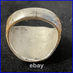 Bague Chevalière Vintage Argent Massif 830S Poinçon Scandinave Monogramme WZ