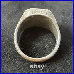 Bague Chevalière Vintage Argent Massif 830S Poinçon Scandinave Monogramme WZ