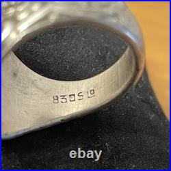 Bague Chevalière Vintage Argent Massif 830S Poinçon Scandinave Monogramme WZ