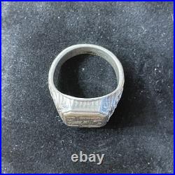 Bague Chevalière Vintage Argent Massif 830S Poinçon Scandinave Monogramme WZ