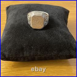 Bague Chevalière Vintage Argent Massif 830S Poinçon Scandinave Monogramme WZ