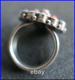 Bague Lapis Lazuli Et Corail En Argent Massif Poinçon 925 Berbère
