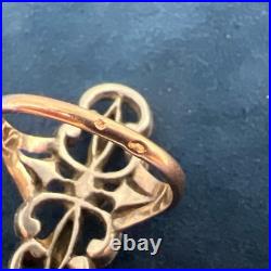 Bague ancienne XIXe argent massif or 18k poinçon tête d'aigle taille 53, 4gr