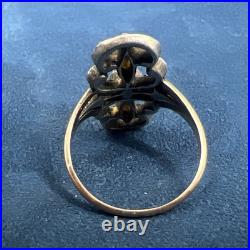 Bague ancienne XIXe argent massif or 18k poinçon tête d'aigle taille 53, 4gr