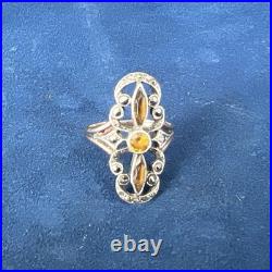 Bague ancienne XIXe argent massif or 18k poinçon tête d'aigle taille 53, 4gr
