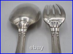Beau Couvert Bapteme Argent Massif Poincon Minerve Aucune Initiales Art Deco