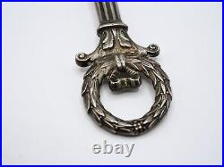 Beau Face A Main En Argent Massif Poincon Minerve Miroir Bois Style Empire