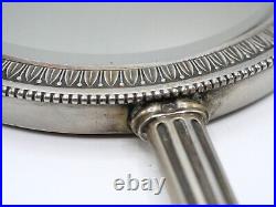 Beau Face A Main En Argent Massif Poincon Minerve Miroir Bois Style Empire