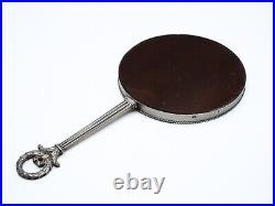Beau Face A Main En Argent Massif Poincon Minerve Miroir Bois Style Empire
