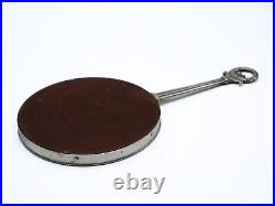 Beau Face A Main En Argent Massif Poincon Minerve Miroir Bois Style Empire