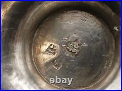 Beau Moutardier En Argent Massif Poincon 1 Er Coq Paris 1798 Et Verre Bleu