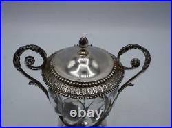 Beau Moutardier En Argent Massif Poincon Vieillard Paris 1819 Et Cristal