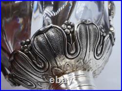 Beau Moutardier En Argent Massif Poincon Vieillard Paris 1819 Et Cristal