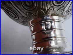 Beau Moutardier En Argent Massif Poincon Vieillard Paris 1819 Et Cristal