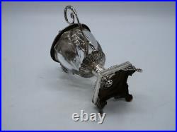 Beau Moutardier En Argent Massif Poincon Vieillard Paris 1819 Et Cristal