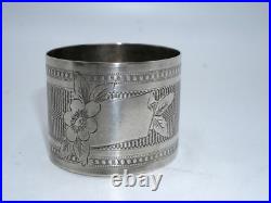 Beau Rond De Serviette Argent Massif Poincon Minerve Aucune Initiale