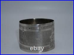 Beau Rond De Serviette Argent Massif Poincon Minerve Aucune Initiale