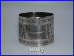 Beau Rond De Serviette Argent Massif Poincon Minerve Aucune Initiale