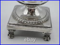 Beau Saleron En Argent Massif Poincon Vieillard Paris 1819 Et Cristal