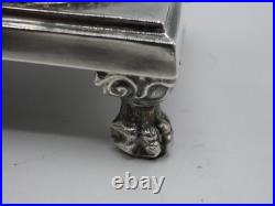 Beau Saleron En Argent Massif Poincon Vieillard Paris 1819 Et Cristal