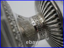 Beau Saleron En Argent Massif Poincon Vieillard Paris 1819 Et Cristal