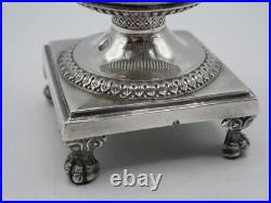 Beau Saleron En Argent Massif Poincon Vieillard Paris 1819 Et Cristal